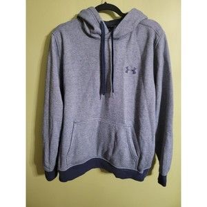 Under Armour Navy Blue Pull Over Fitted Hoodie Large